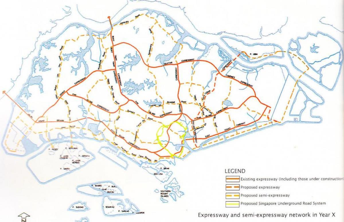 シンガポール道路地図