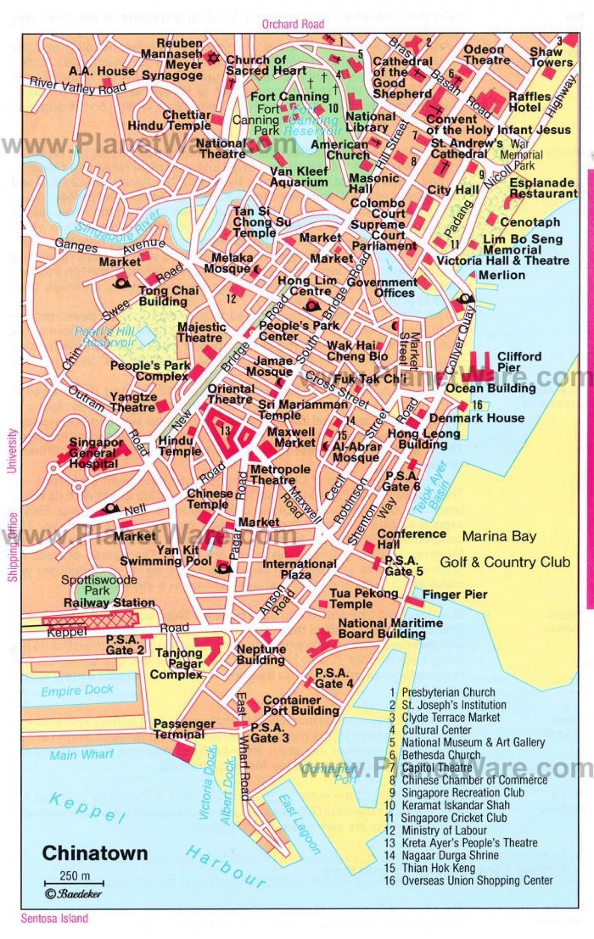 中華街シンガポールの地図