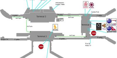 地図のシンガポール空港