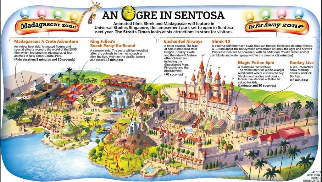 地図のユニバーサルスタジオシンガポール