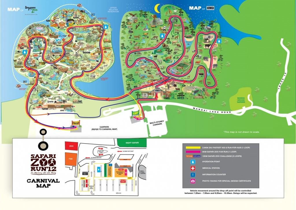 地図のシンガポール動物園