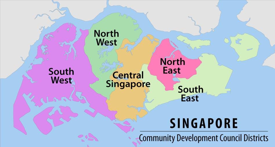 地図のシンガポール地域
