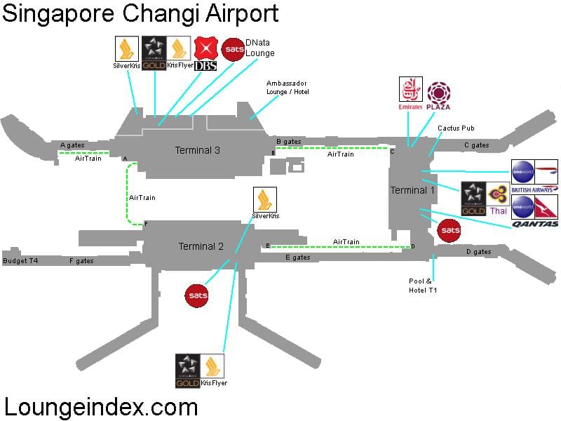 地図のシンガポール空港