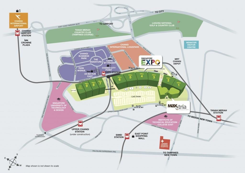 地図のシンガポールexpo