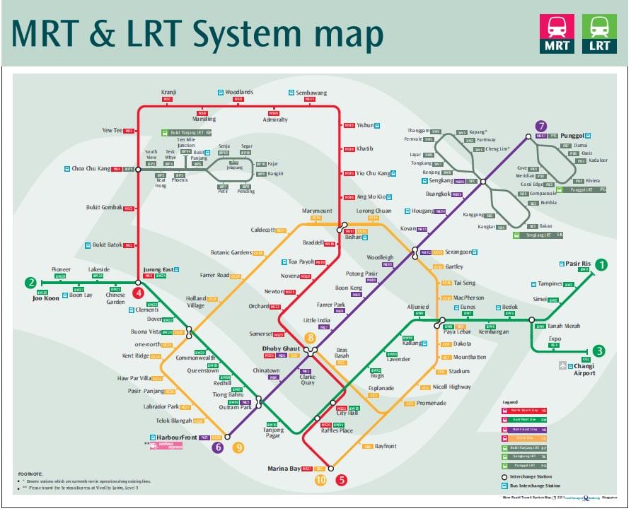 lrt-路線地図をシンガポール