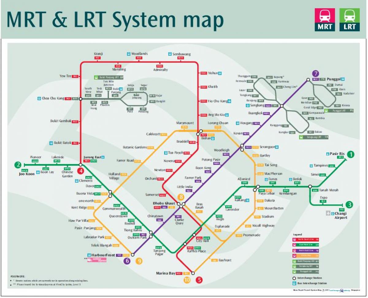 lrt-路線地図をシンガポール