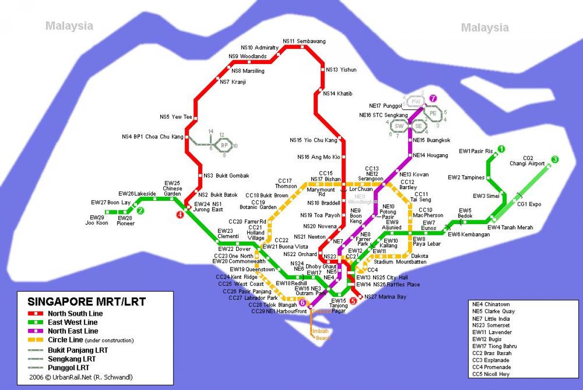 mrt駅よりシンガポールの地図