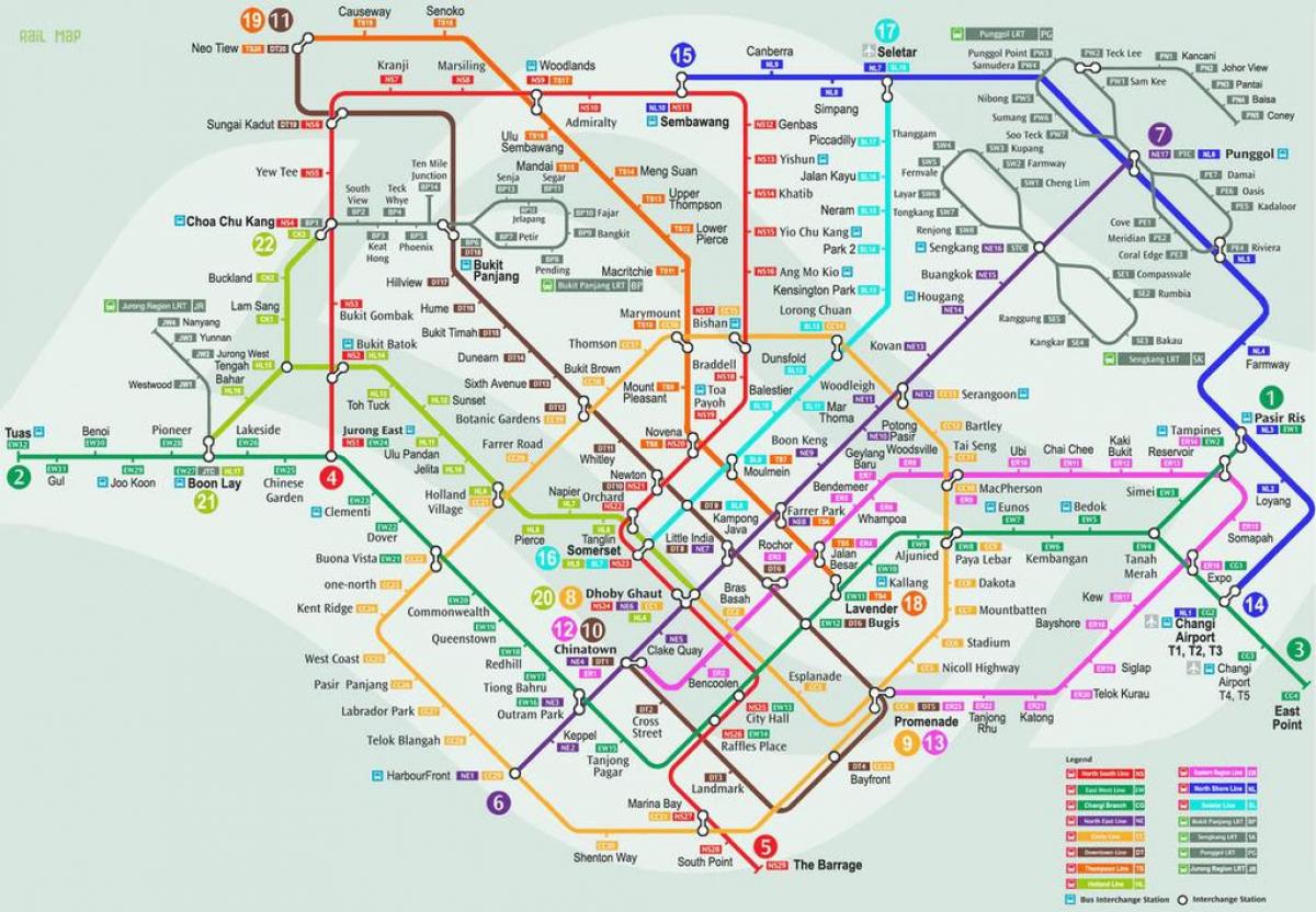 smrtシンガポールの地図