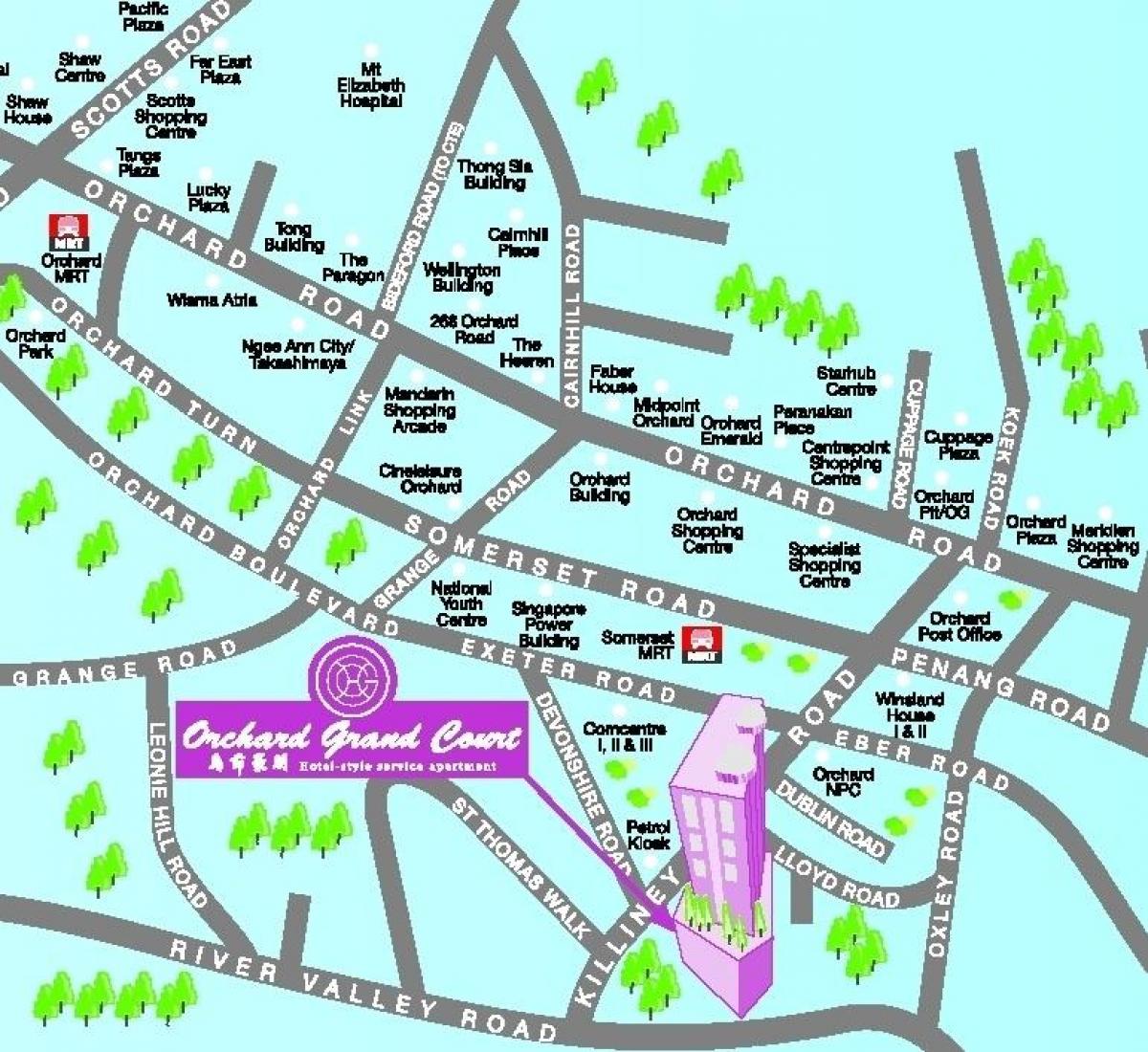 オーチャードシンガポール道路地図