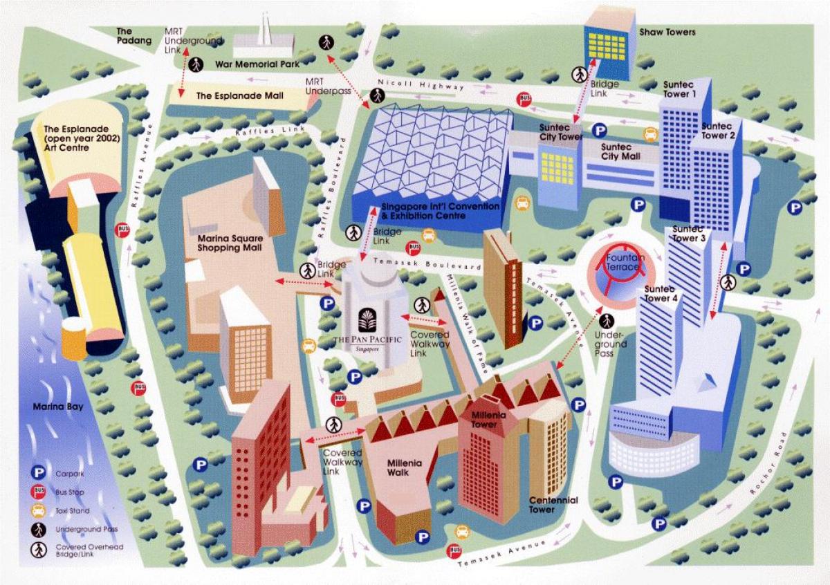 中央ビジネス地区シンガポールの地図