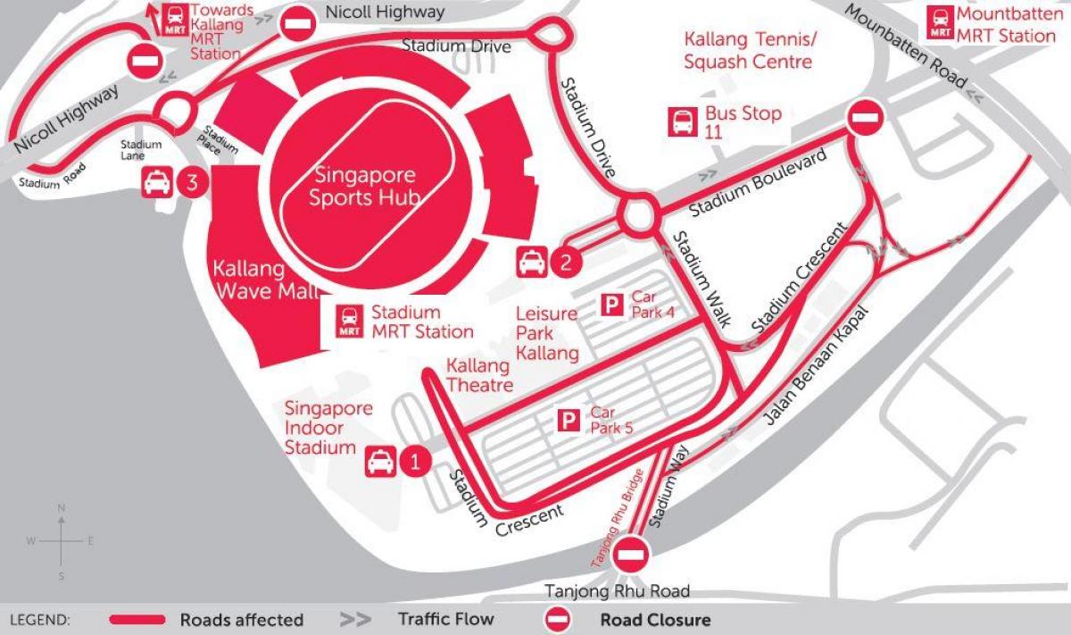 地図のスポーツ拠点としてシンガポール