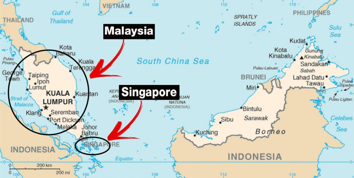 シンガポールの世界地図