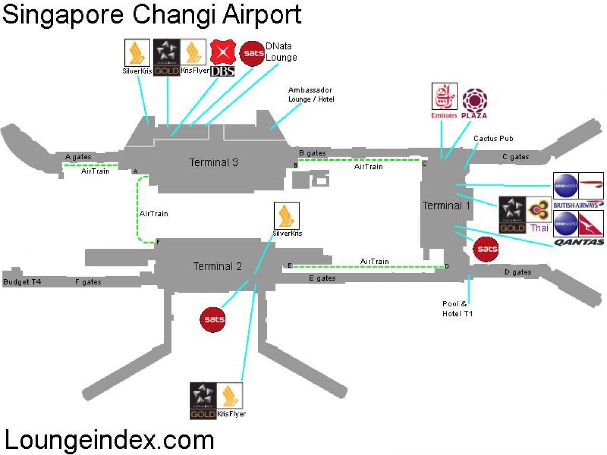 地図のシンガポール空港