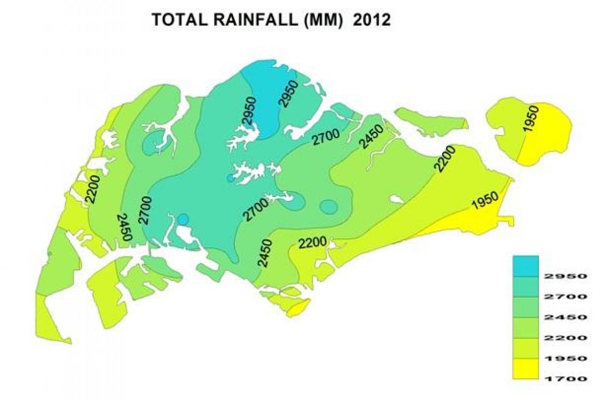 シンガポールの雨の地図