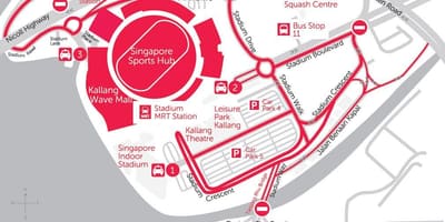 地図のスポーツ拠点としてシンガポール