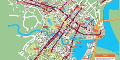 シンガポール観光スポットを地図