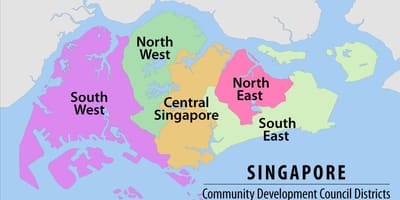 地図のシンガポール地域