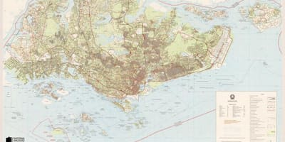 地図のシンガポール地形