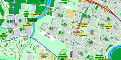 地図Sengkangシンガポール